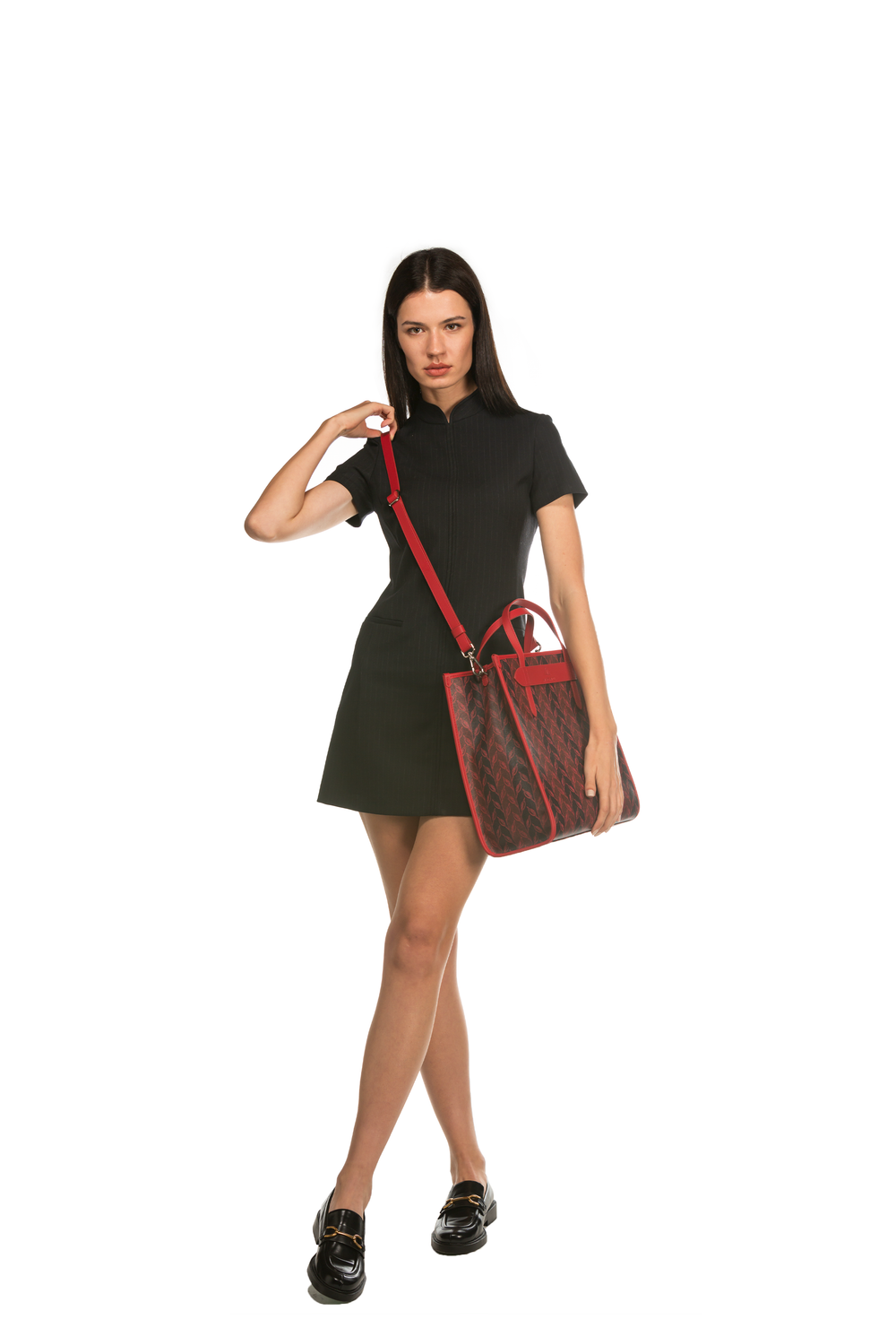 LEAF MONOGRAM - TOTE BAG MEDIUM - RED