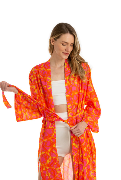 GIRA LAND - GIRAFFE KIMONO - ORANGE YELLOW