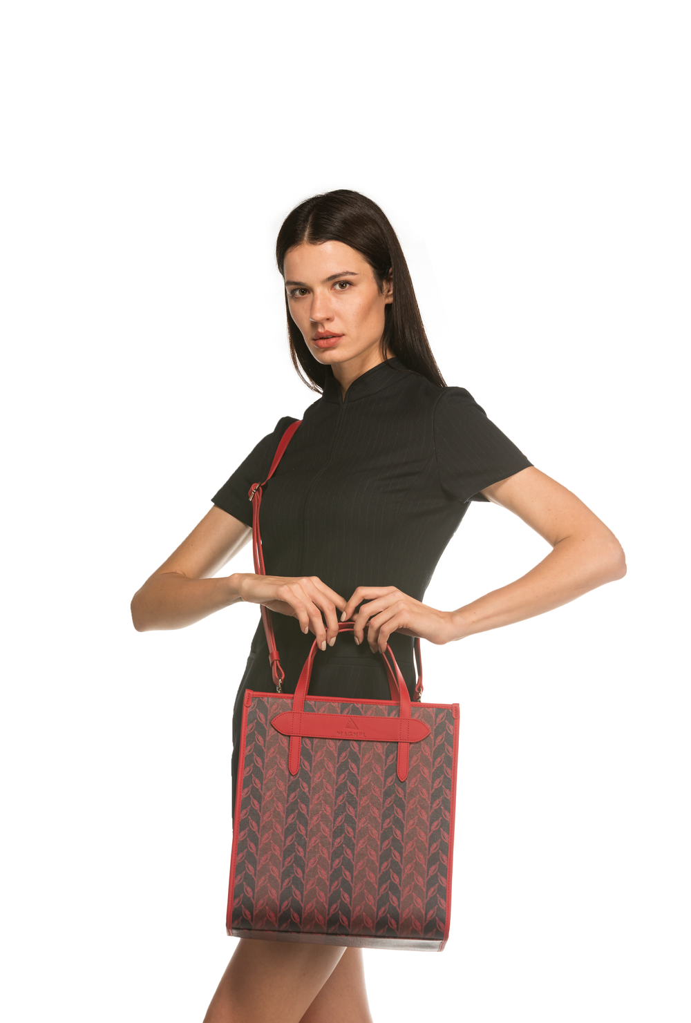 LEAF MONOGRAM - TOTE BAG MEDIUM - RED