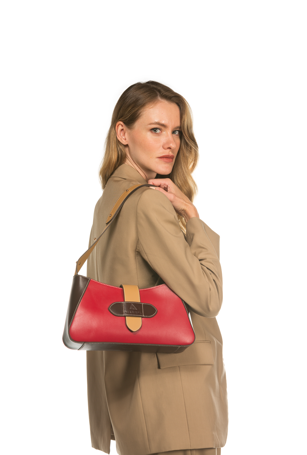 SONIA SHOULDER BAG - RED BROWN