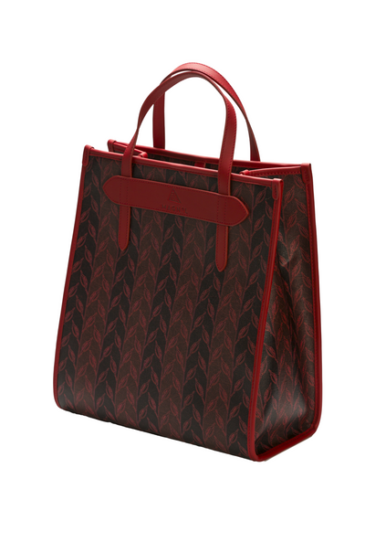 LEAF MONOGRAM - TOTE BAG MEDIUM - RED