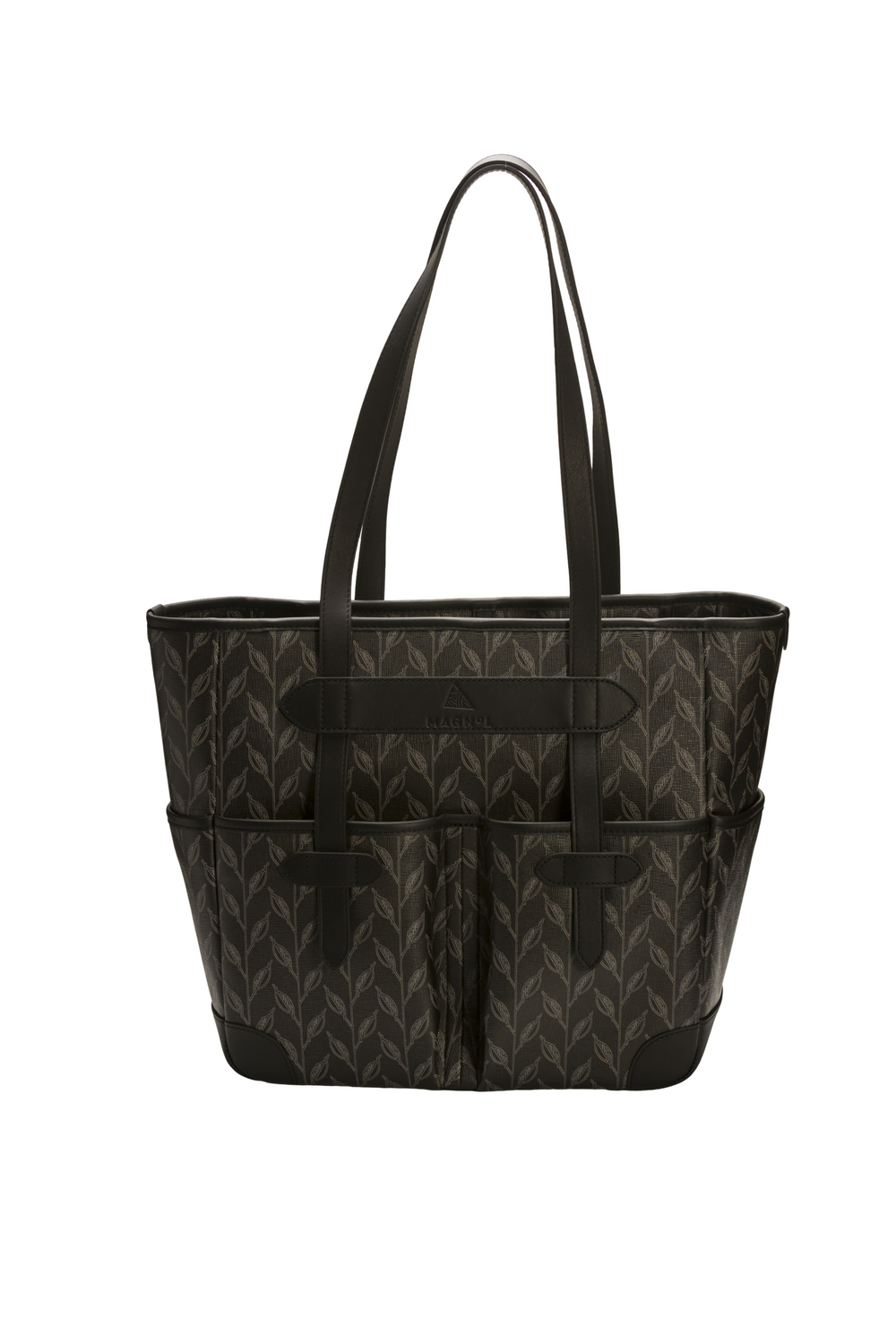 LEAF MONOGRAM TOTE - BALCK