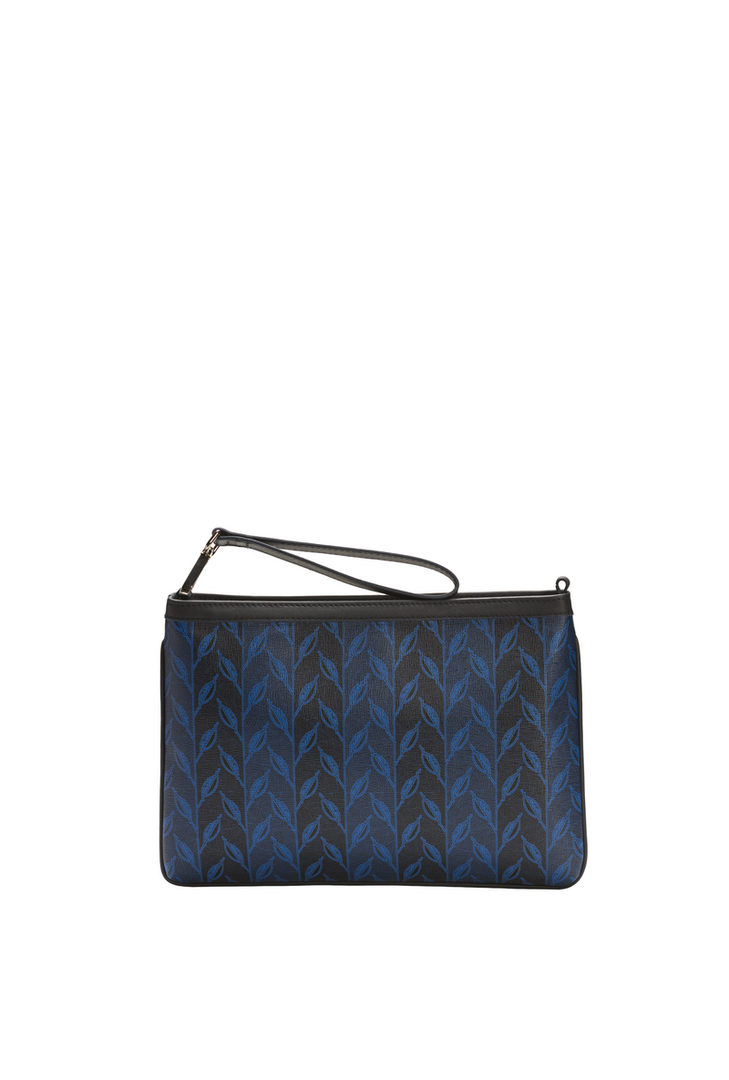 LEAF MONOGRAM MINI CLUTCH - COBALT